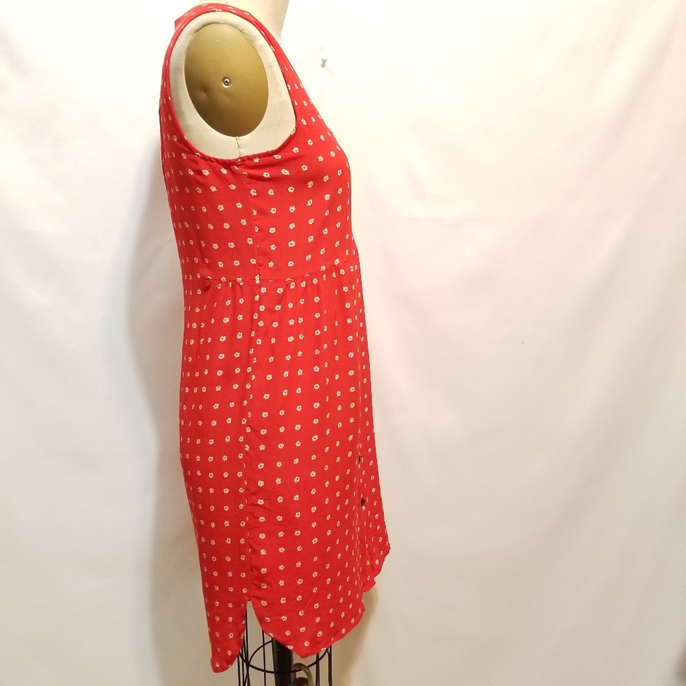 0185 Madewell 100% silk water flower red & White dress sz S - Picture 8 of 8
